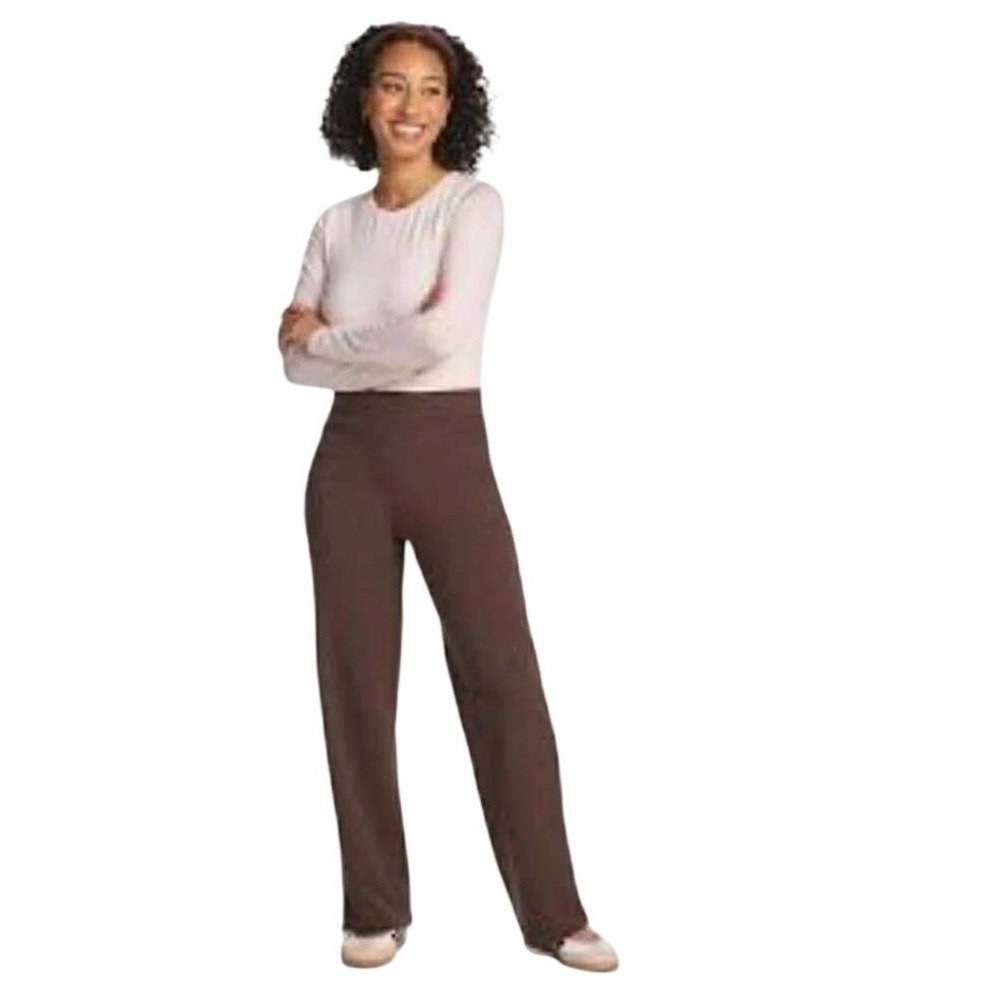 Woolx Ellie Merino Wool Wide Leg Chocolate Brown Womens Medium NEW